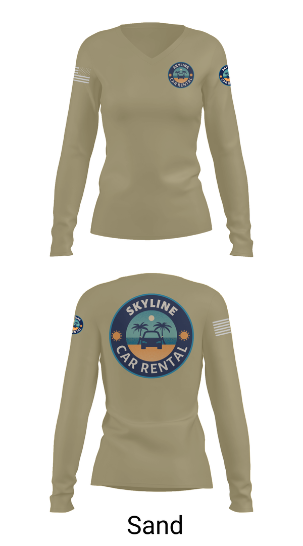 Womens Long Sleeve Vneck Shirt, Skyline Car Rental, Men's Basketball, Teamtime, Team time, sublimation, custom sports apparel, team uniforms, spirit wear, spiritwear, sports uniforms, custom shirts, team store, custom team store, fundraiser sports, apparel fundraiser