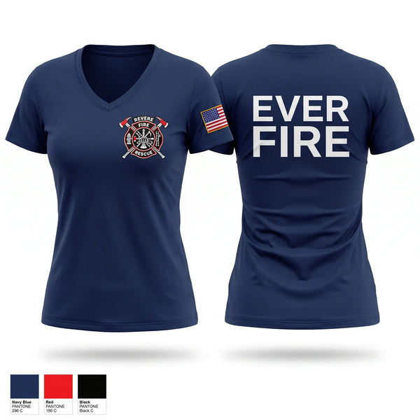 Womens Short Sleeve Vneck Shirt, Revere Fire Department, Fire Department, Teamtime, Team time, sublimation, custom sports apparel, team uniforms, spirit wear, spiritwear, sports uniforms, custom shirts, team store, custom team store, fundraiser sports, apparel fundraiser
