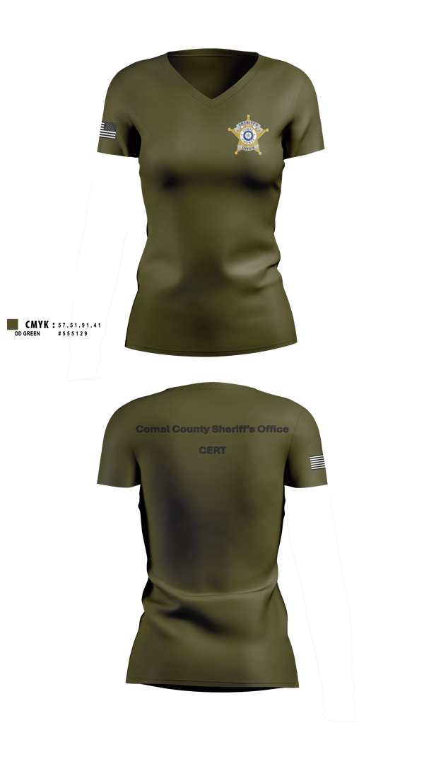 Womens Short Sleeve Vneck Shirt, Comal County Sheriff’s Office, Police, Teamtime, Team time, sublimation, custom sports apparel, team uniforms, spirit wear, spiritwear, sports uniforms, custom shirts, team store, custom team store, fundraiser sports, apparel fundraiser