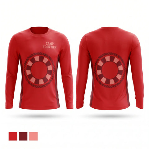 Long Sleeve Performance Shirt, Camp Frontier, Swimming, Teamtime, Team time, sublimation, custom sports apparel, team uniforms, spirit wear, spiritwear, sports uniforms, custom shirts, team store, custom team store, fundraiser sports, apparel fundraiser