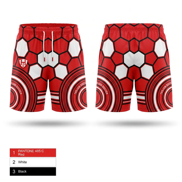 Athletic Shorts With Pockets, Trojans, Men's Soccer, Teamtime, Team time, sublimation, custom sports apparel, team uniforms, spirit wear, spiritwear, sports uniforms, custom shirts, team store, custom team store, fundraiser sports, apparel fundraiser