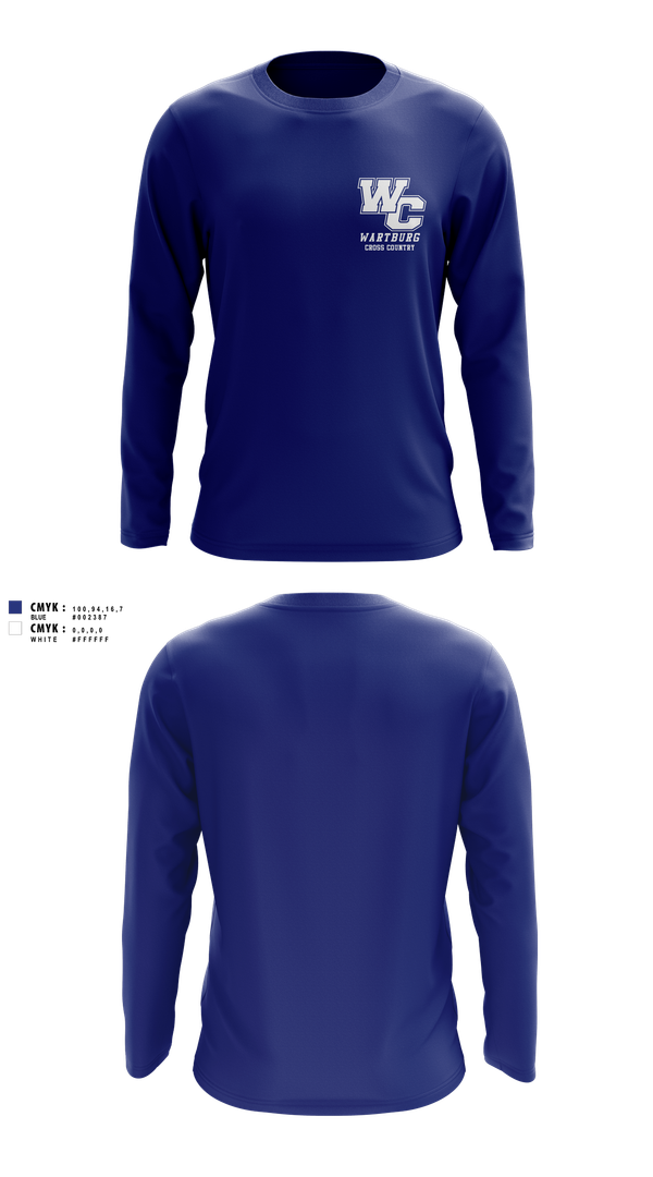 Long Sleeve Performance Shirt, Wartburg Cross Country, Cross Country, Teamtime, Team time, sublimation, custom sports apparel, team uniforms, spirit wear, spiritwear, sports uniforms, custom shirts, team store, custom team store, fundraiser sports, apparel fundraiser