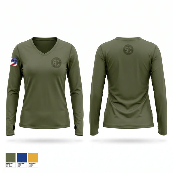 Womens Long Sleeve Vneck Shirt, VCSO SERT, Police, Teamtime, Team time, sublimation, custom sports apparel, team uniforms, spirit wear, spiritwear, sports uniforms, custom shirts, team store, custom team store, fundraiser sports, apparel fundraiser