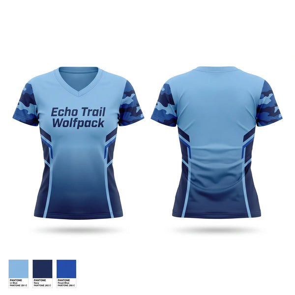 Womens Short Sleeve Vneck Shirt, Echo Trail Wolfpack, Men's Basketball, Teamtime, Team time, sublimation, custom sports apparel, team uniforms, spirit wear, spiritwear, sports uniforms, custom shirts, team store, custom team store, fundraiser sports, apparel fundraiser