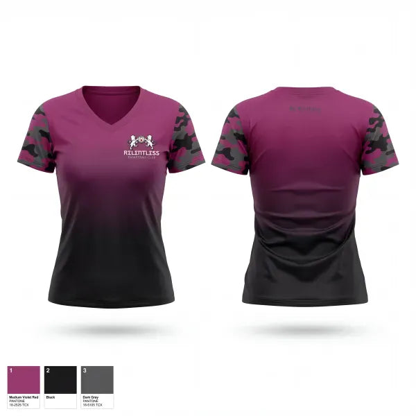 Womens Short Sleeve Vneck Shirt, Relentless Basketball Club, Men's Basketball, Teamtime, Team time, sublimation, custom sports apparel, team uniforms, spirit wear, spiritwear, sports uniforms, custom shirts, team store, custom team store, fundraiser sports, apparel fundraiser