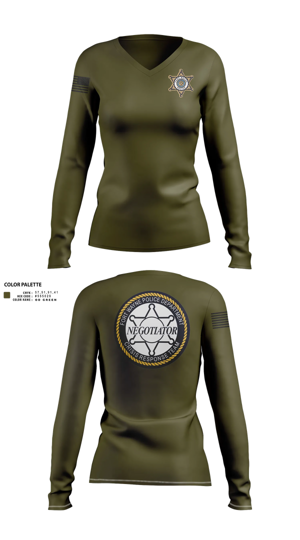 Womens Long Sleeve Vneck Shirt, CRT, Police, Teamtime, Team time, sublimation, custom sports apparel, team uniforms, spirit wear, spiritwear, sports uniforms, custom shirts, team store, custom team store, fundraiser sports, apparel fundraiser