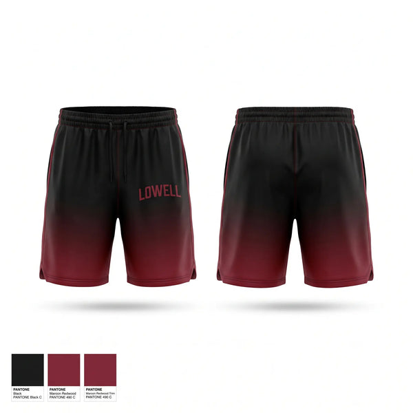 Athletic Shorts With Pockets, Lowell black, Baseball, Teamtime, Team time, sublimation, custom sports apparel, team uniforms, spirit wear, spiritwear, sports uniforms, custom shirts, team store, custom team store, fundraiser sports, apparel fundraiser