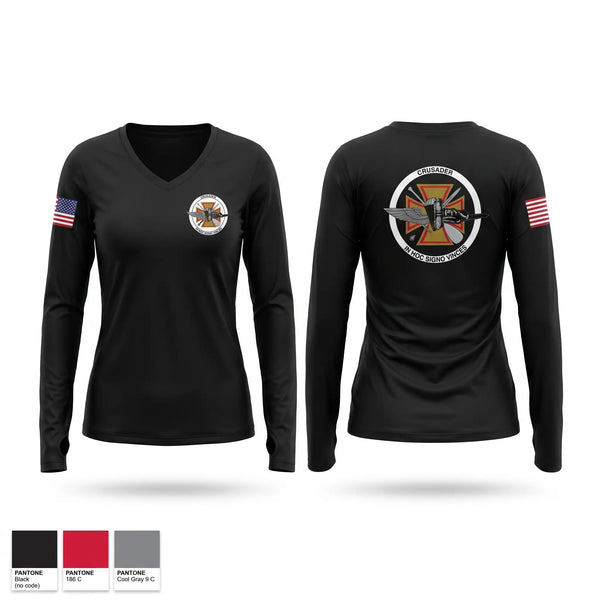 Womens Long Sleeve Vneck Shirt, 1st recon bn Charlie co., Marines, Teamtime, Team time, sublimation, custom sports apparel, team uniforms, spirit wear, spiritwear, sports uniforms, custom shirts, team store, custom team store, fundraiser sports, apparel fundraiser