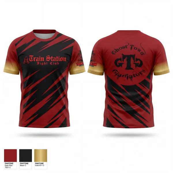 Old School Cotton Feel Shirt, Train Station Fight Club, Spirit Store, Teamtime, Team time, sublimation, custom sports apparel, team uniforms, spirit wear, spiritwear, sports uniforms, custom shirts, team store, custom team store, fundraiser sports, apparel fundraiser