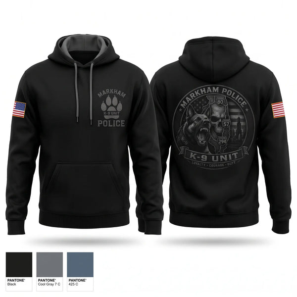 Hoodie, Markham Police K9 Unit, Police, Teamtime, Team time, sublimation, custom sports apparel, team uniforms, spirit wear, spiritwear, sports uniforms, custom shirts, team store, custom team store, fundraiser sports, apparel fundraiser