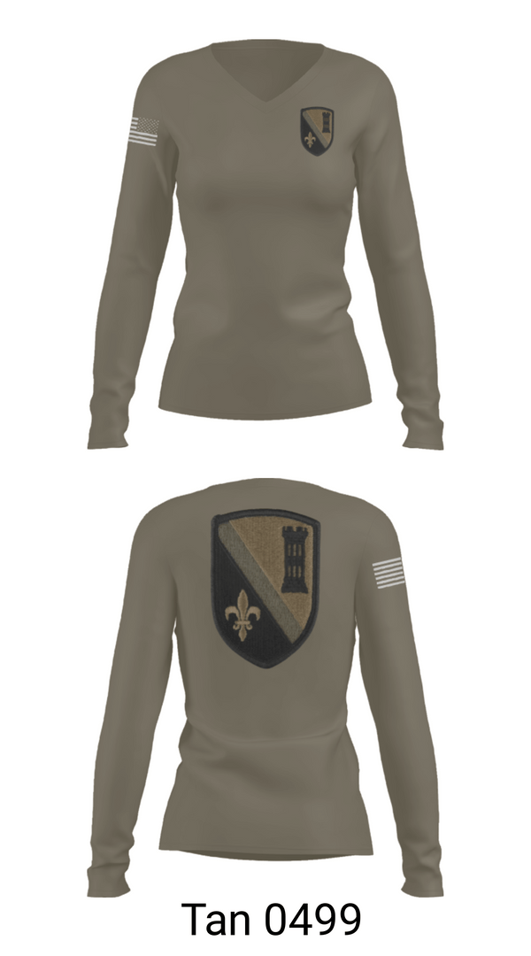 Women's Long Sleeve Vneck Shirt, 844th ECC, National Guard, Teamtime, Team time, sublimation, custom sports apparel, team uniforms, spirit wear, spiritwear, sports uniforms, custom shirts, team store, custom team store, fundraiser sports, apparel fundraiser