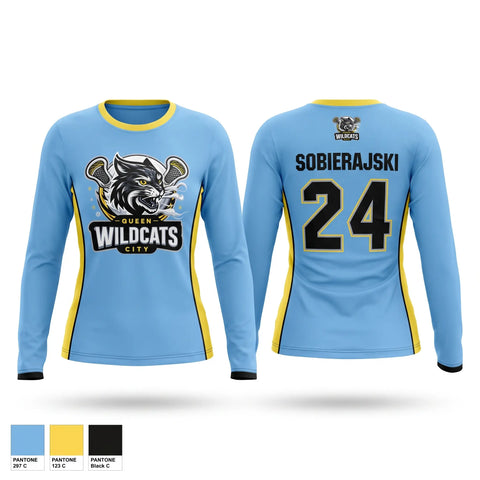 Long Sleeve Performance Shirt, Wildcats, Women's Lacrosse, Teamtime, Team time, sublimation, custom sports apparel, team uniforms, spirit wear, spiritwear, sports uniforms, custom shirts, team store, custom team store, fundraiser sports, apparel fundraiser