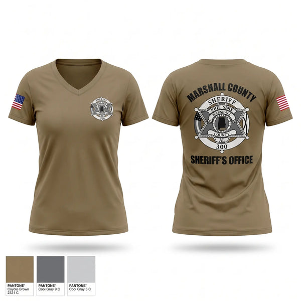 Womens Short Sleeve Vneck Shirt, Marshall county sheriff’s office, Police, Teamtime, Team time, sublimation, custom sports apparel, team uniforms, spirit wear, spiritwear, sports uniforms, custom shirts, team store, custom team store, fundraiser sports, apparel fundraiser