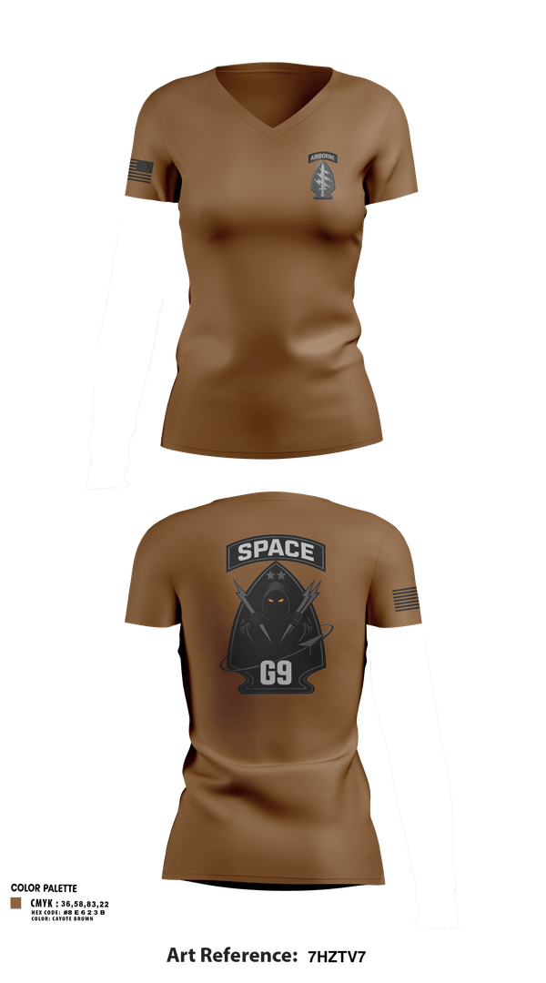 Womens Short Sleeve Vneck Shirt, 1st Special Forces CMD, Army, Teamtime, Team time, sublimation, custom sports apparel, team uniforms, spirit wear, spiritwear, sports uniforms, custom shirts, team store, custom team store, fundraiser sports, apparel fundraiser