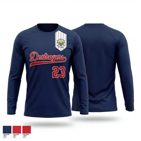 Long Sleeve Performance Shirt, Destroyers, Softball, Teamtime, Team time, sublimation, custom sports apparel, team uniforms, spirit wear, spiritwear, sports uniforms, custom shirts, team store, custom team store, fundraiser sports, apparel fundraiser