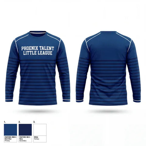 Long Sleeve Performance Shirt, Phoenix Talent Little League, Baseball, Teamtime, Team time, sublimation, custom sports apparel, team uniforms, spirit wear, spiritwear, sports uniforms, custom shirts, team store, custom team store, fundraiser sports, apparel fundraiser