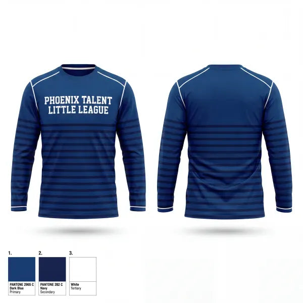 Long Sleeve Performance Shirt, Phoenix Talent Little League, Baseball, Teamtime, Team time, sublimation, custom sports apparel, team uniforms, spirit wear, spiritwear, sports uniforms, custom shirts, team store, custom team store, fundraiser sports, apparel fundraiser