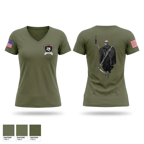 Womens Short Sleeve Vneck Shirt, Combat Logistics Battalion 31, Marines, Teamtime, Team time, sublimation, custom sports apparel, team uniforms, spirit wear, spiritwear, sports uniforms, custom shirts, team store, custom team store, fundraiser sports, apparel fundraiser