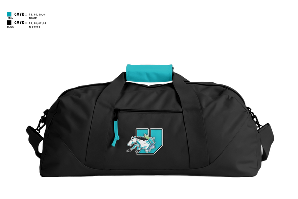 Duffle Bag, University prep arts and design mustangs, Men's Basketball, Teamtime, Team time, sublimation, custom sports apparel, team uniforms, spirit wear, spiritwear, sports uniforms, custom shirts, team store, custom team store, fundraiser sports, apparel fundraiser