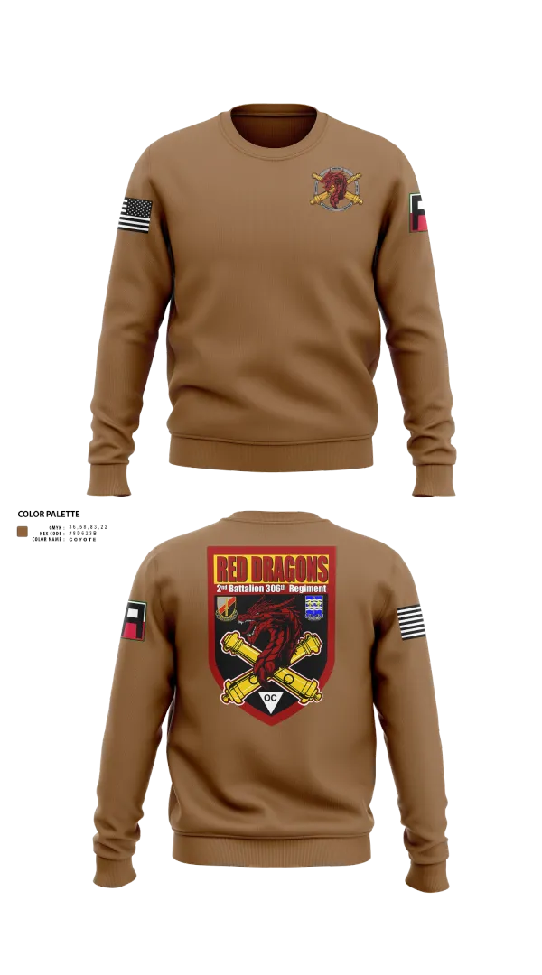 Crew Neck Sweatshirt, 2-306th FAR, Army, Teamtime, Team time, sublimation, custom sports apparel, team uniforms, spirit wear, spiritwear, sports uniforms, custom shirts, team store, custom team store, fundraiser sports, apparel fundraiser