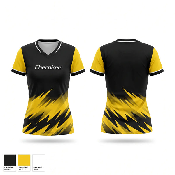 Womens Short Sleeve Vneck Shirt, Cherokee, Cross Country, Teamtime, Team time, sublimation, custom sports apparel, team uniforms, spirit wear, spiritwear, sports uniforms, custom shirts, team store, custom team store, fundraiser sports, apparel fundraiser