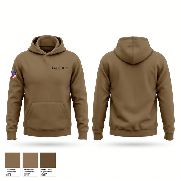 Hoodie, A co 1/38 inf, Army, Teamtime, Team time, sublimation, custom sports apparel, team uniforms, spirit wear, spiritwear, sports uniforms, custom shirts, team store, custom team store, fundraiser sports, apparel fundraiser