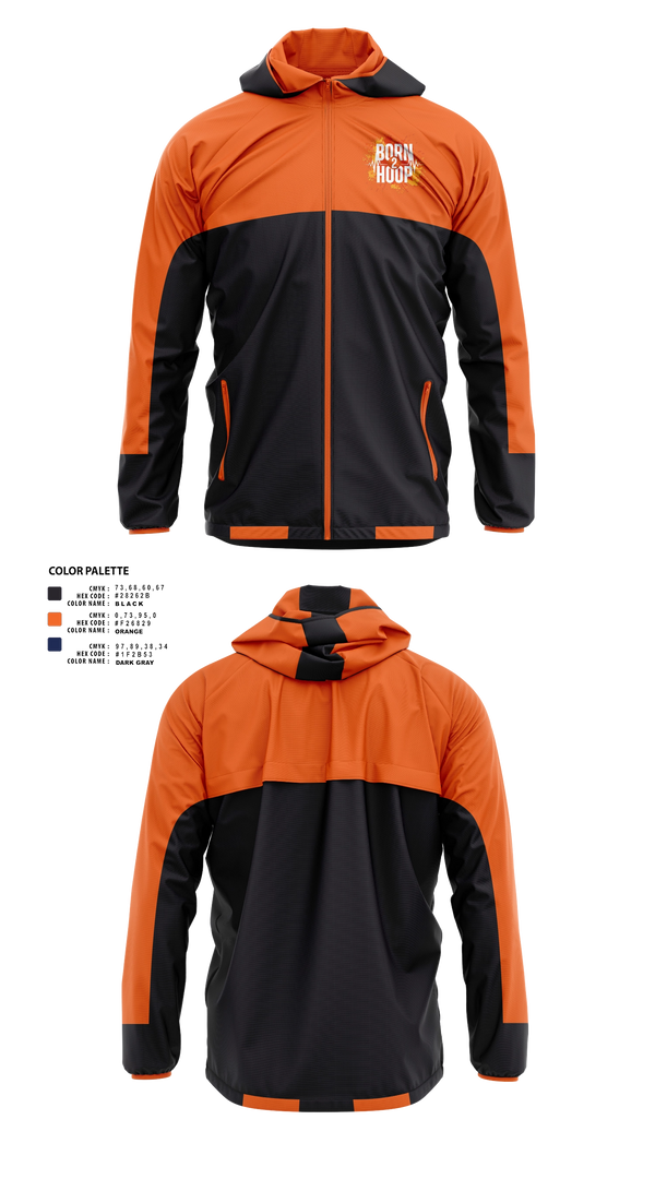 Windbreaker, BORN 2 HOOP, Men's Basketball, Teamtime, Team time, sublimation, custom sports apparel, team uniforms, spirit wear, spiritwear, sports uniforms, custom shirts, team store, custom team store, fundraiser sports, apparel fundraiser
