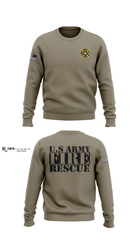 Crew Neck Sweatshirt, U. S. ARMY FIRE RESCUE, Army, Teamtime, Team time, sublimation, custom sports apparel, team uniforms, spirit wear, spiritwear, sports uniforms, custom shirts, team store, custom team store, fundraiser sports, apparel fundraiser