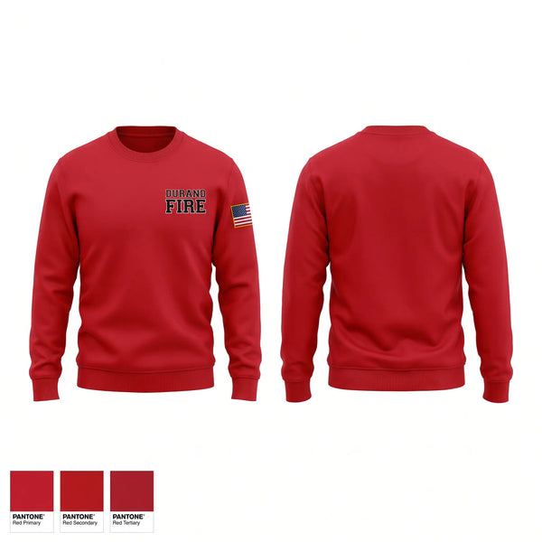 Crew Neck Sweatshirt, Durand Fire, Fire Department, Teamtime, Team time, sublimation, custom sports apparel, team uniforms, spirit wear, spiritwear, sports uniforms, custom shirts, team store, custom team store, fundraiser sports, apparel fundraiser