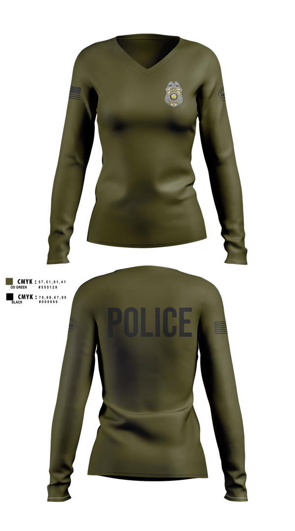 Womens Long Sleeve Vneck Shirt, Shirley Police Department, Police, Teamtime, Team time, sublimation, custom sports apparel, team uniforms, spirit wear, spiritwear, sports uniforms, custom shirts, team store, custom team store, fundraiser sports, apparel fundraiser