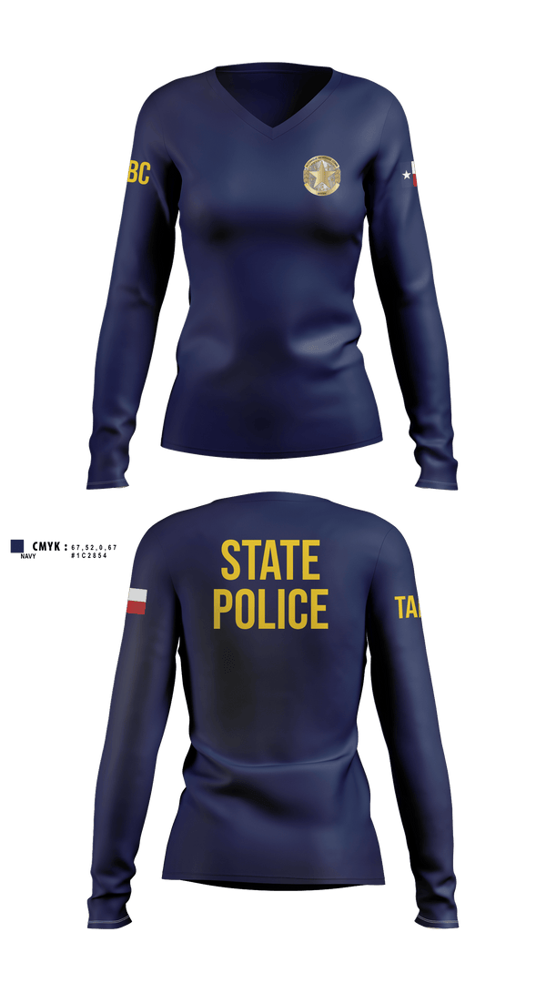 Womens Long Sleeve Vneck Shirt, Texas alcoholic beverage commission, Police, Teamtime, Team time, sublimation, custom sports apparel, team uniforms, spirit wear, spiritwear, sports uniforms, custom shirts, team store, custom team store, fundraiser sports, apparel fundraiser