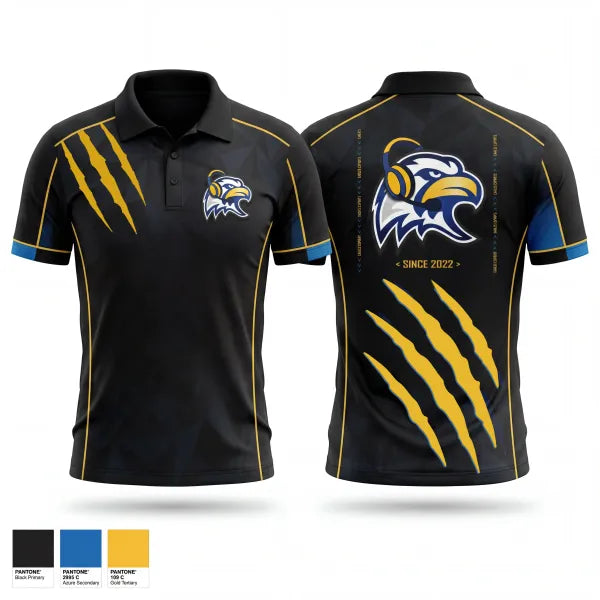 Short Sleeve Performance Polo, HHS Eagles Esports, E-Sports, Teamtime, Team time, sublimation, custom sports apparel, team uniforms, spirit wear, spiritwear, sports uniforms, custom shirts, team store, custom team store, fundraiser sports, apparel fundraiser