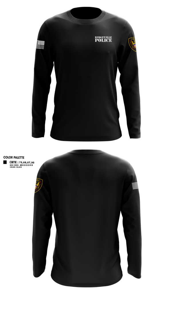 Long Sleeve Performance Shirt, Ridgeville Police, Police, Teamtime, Team time, sublimation, custom sports apparel, team uniforms, spirit wear, spiritwear, sports uniforms, custom shirts, team store, custom team store, fundraiser sports, apparel fundraiser