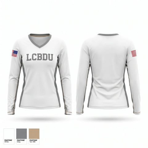 Womens Long Sleeve Vneck Shirt, LCBDU, Police, Teamtime, Team time, sublimation, custom sports apparel, team uniforms, spirit wear, spiritwear, sports uniforms, custom shirts, team store, custom team store, fundraiser sports, apparel fundraiser
