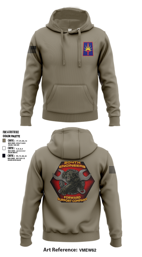 Hoodie, 204thFSC, National Guard, Teamtime, Team time, sublimation, custom sports apparel, team uniforms, spirit wear, spiritwear, sports uniforms, custom shirts, team store, custom team store, fundraiser sports, apparel fundraiser