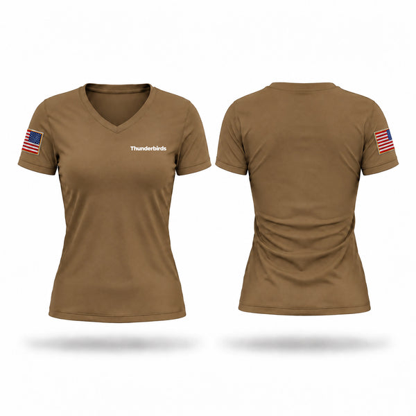 Womens Short Sleeve Vneck Shirt, Thunderbirds, Army, Teamtime, Team time, sublimation, custom sports apparel, team uniforms, spirit wear, spiritwear, sports uniforms, custom shirts, team store, custom team store, fundraiser sports, apparel fundraiser