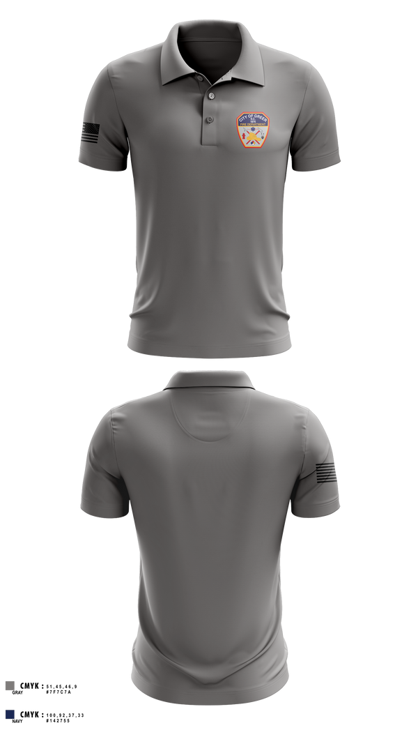 Short Sleeve Performance Polo, City Of Greer FD, Fire Department, Teamtime, Team time, sublimation, custom sports apparel, team uniforms, spirit wear, spiritwear, sports uniforms, custom shirts, team store, custom team store, fundraiser sports, apparel fundraiser