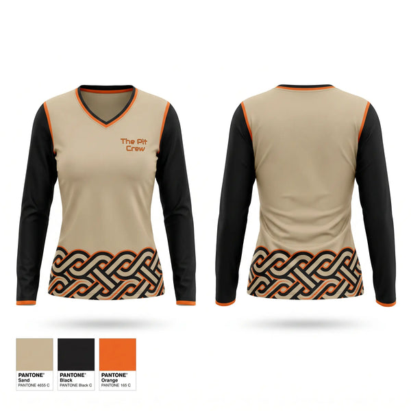 Womens Long Sleeve Vneck Shirt, The Pit Crew, Wrestling, Teamtime, Team time, sublimation, custom sports apparel, team uniforms, spirit wear, spiritwear, sports uniforms, custom shirts, team store, custom team store, fundraiser sports, apparel fundraiser