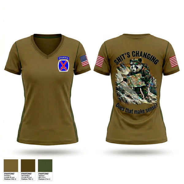 Womens Short Sleeve Vneck Shirt, 10th MTN, G2 ACE, Army, Teamtime, Team time, sublimation, custom sports apparel, team uniforms, spirit wear, spiritwear, sports uniforms, custom shirts, team store, custom team store, fundraiser sports, apparel fundraiser