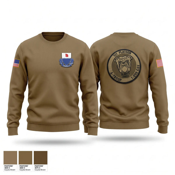 Crew Neck Sweatshirt, 1-299 cav, Army, Teamtime, Team time, sublimation, custom sports apparel, team uniforms, spirit wear, spiritwear, sports uniforms, custom shirts, team store, custom team store, fundraiser sports, apparel fundraiser