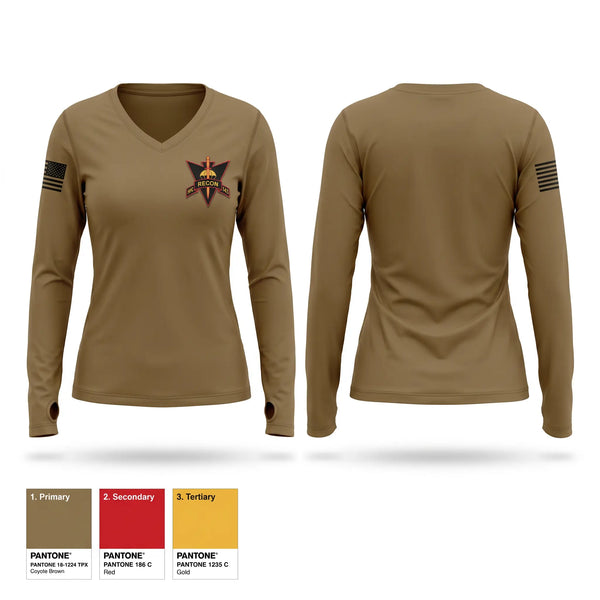 Womens Long Sleeve Vneck Shirt, 143rd, Army, Teamtime, Team time, sublimation, custom sports apparel, team uniforms, spirit wear, spiritwear, sports uniforms, custom shirts, team store, custom team store, fundraiser sports, apparel fundraiser