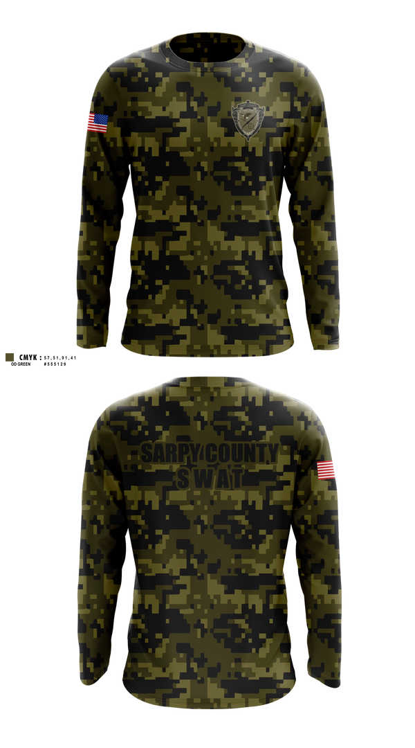 Long Sleeve Performance Shirt, Sarpy County SWAT, Police, Teamtime, Team time, sublimation, custom sports apparel, team uniforms, spirit wear, spiritwear, sports uniforms, custom shirts, team store, custom team store, fundraiser sports, apparel fundraiser