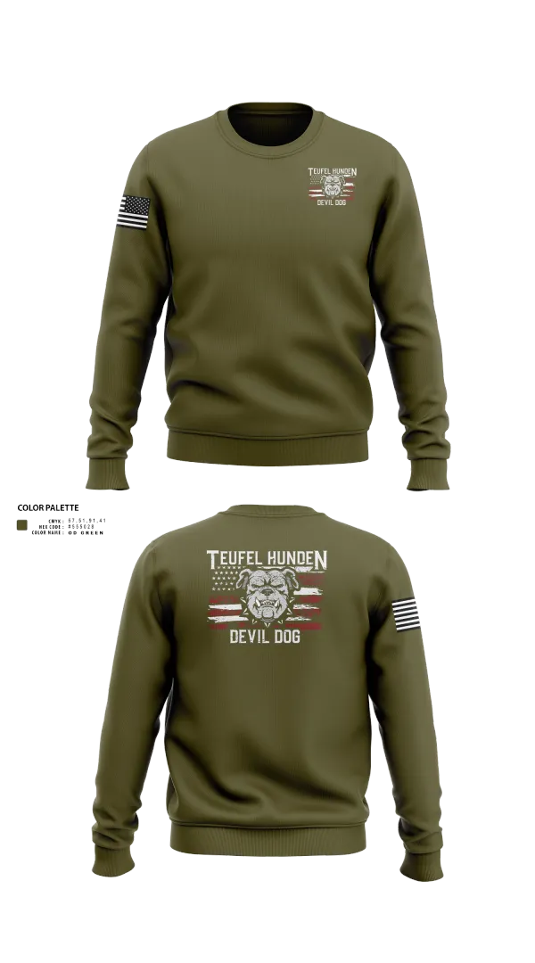 Crew Neck Sweatshirt, Kilo co. 3rd Btn 9th Marines, Marines, Teamtime, Team time, sublimation, custom sports apparel, team uniforms, spirit wear, spiritwear, sports uniforms, custom shirts, team store, custom team store, fundraiser sports, apparel fundraiser