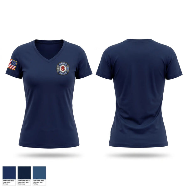 Womens Short Sleeve Vneck Shirt, Thompsonville Fire & EMS, Fire Department, Teamtime, Team time, sublimation, custom sports apparel, team uniforms, spirit wear, spiritwear, sports uniforms, custom shirts, team store, custom team store, fundraiser sports, apparel fundraiser