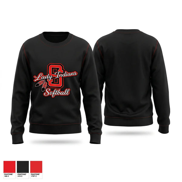Crew Neck Sweatshirt, Sissonville Lady Indians, Softball, Teamtime, Team time, sublimation, custom sports apparel, team uniforms, spirit wear, spiritwear, sports uniforms, custom shirts, team store, custom team store, fundraiser sports, apparel fundraiser
