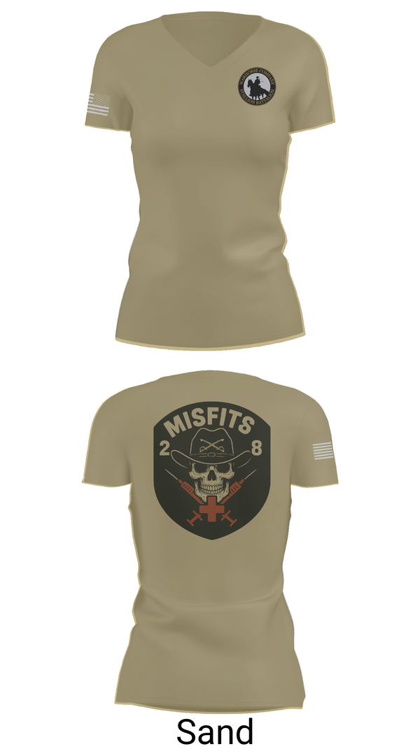 Womens Short Sleeve Vneck Shirt, 2-8 Cav, HHC, Medic Platoon, , Teamtime, Team time, sublimation, custom sports apparel, team uniforms, spirit wear, spiritwear, sports uniforms, custom shirts, team store, custom team store, fundraiser sports, apparel fundraiser