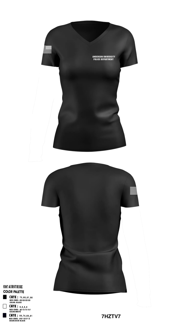 Womens Short Sleeve Vneck Shirt, Anderson University Police Department, Police, Teamtime, Team time, sublimation, custom sports apparel, team uniforms, spirit wear, spiritwear, sports uniforms, custom shirts, team store, custom team store, fundraiser sports, apparel fundraiser