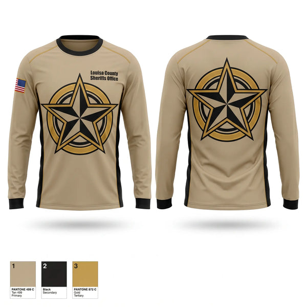 Long Sleeve Performance Shirt, Louisa County Sheriff's Office, Police, Teamtime, Team time, sublimation, custom sports apparel, team uniforms, spirit wear, spiritwear, sports uniforms, custom shirts, team store, custom team store, fundraiser sports, apparel fundraiser