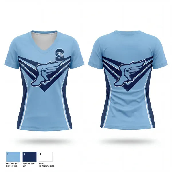 Womens Short Sleeve Vneck Shirt, Suffern, Track & Field, Teamtime, Team time, sublimation, custom sports apparel, team uniforms, spirit wear, spiritwear, sports uniforms, custom shirts, team store, custom team store, fundraiser sports, apparel fundraiser
