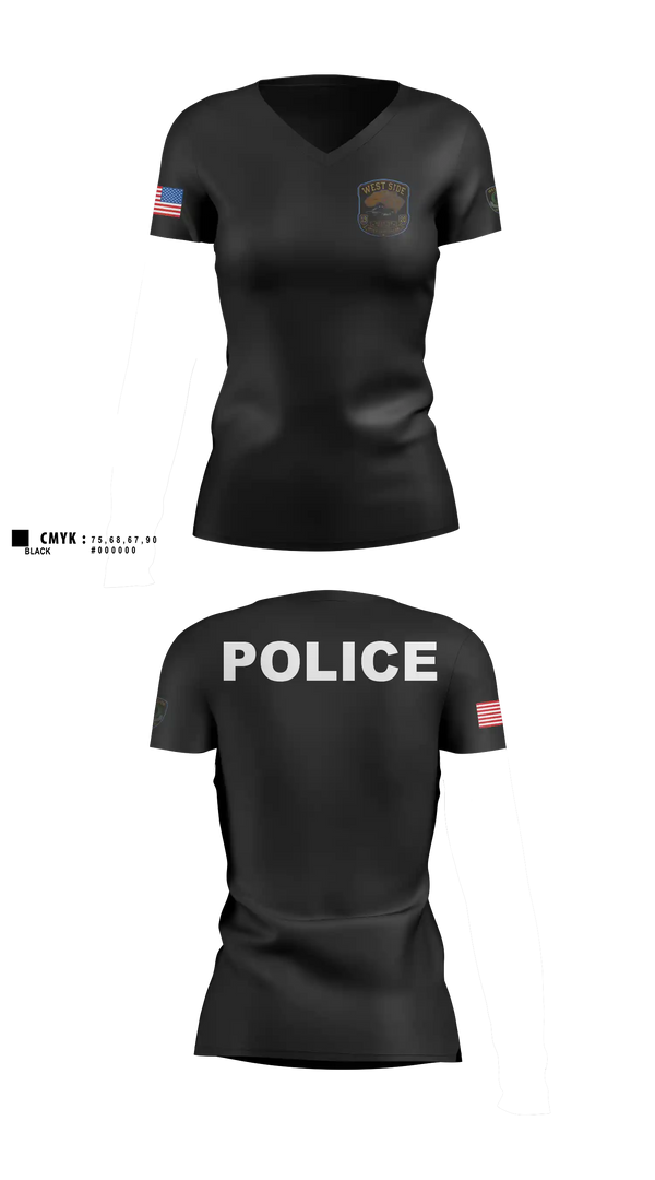 Womens Short Sleeve Vneck Shirt, Houston Police West Side, Police, Teamtime, Team time, sublimation, custom sports apparel, team uniforms, spirit wear, spiritwear, sports uniforms, custom shirts, team store, custom team store, fundraiser sports, apparel fundraiser